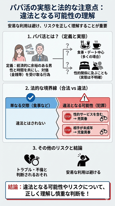 パパ活の実態と法的境界線：違法リスクの正しい理解